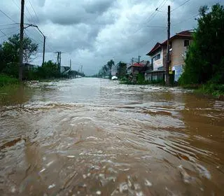 Palhoça alagamento