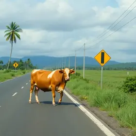 vaca na BR-101 em Palhoça