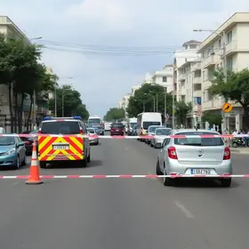 bloqueio na via do centro de palhoça