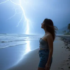 mulher atingida por raio em SC