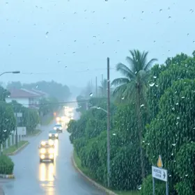 chuva intensa com granizo
